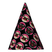 Pugs in Circles Black Birthday Party Feesthoedjes (Rechts)