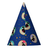 Pugs in de Petten van de Stars Pattern Partij Feesthoedjes (Achterkant)