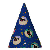 Pugs in de Petten van de Stars Pattern Partij Feesthoedjes (Rechts)