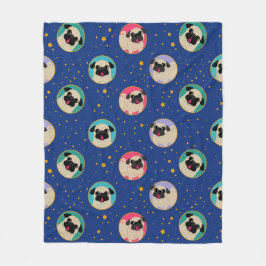 Pugs in de sterren fleece deken