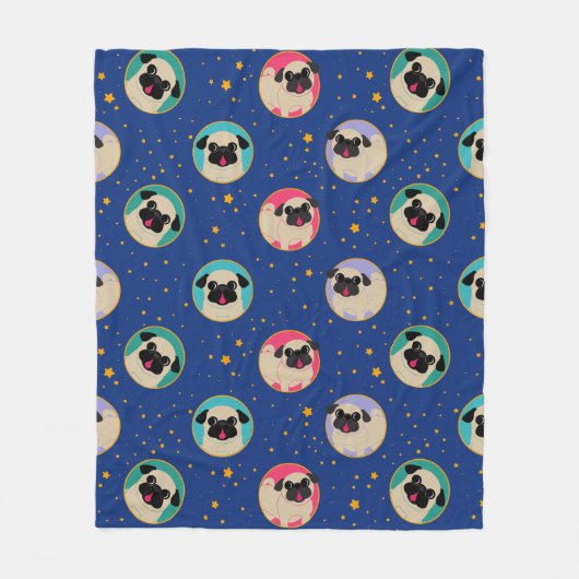 Pugs in de sterren fleece deken (Voorkant)