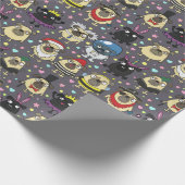 Pugs in kostuums cadeaupapier (Hoek)