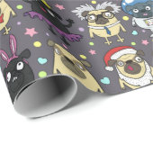 Pugs in kostuums cadeaupapier (Rol Hoek)