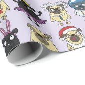 Pugs in kostuums, overslagpapier cadeaupapier (Rol Hoek)