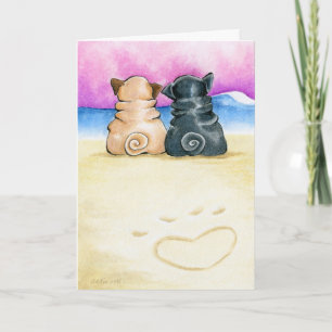Pugs in Love Feestdagen Kaart