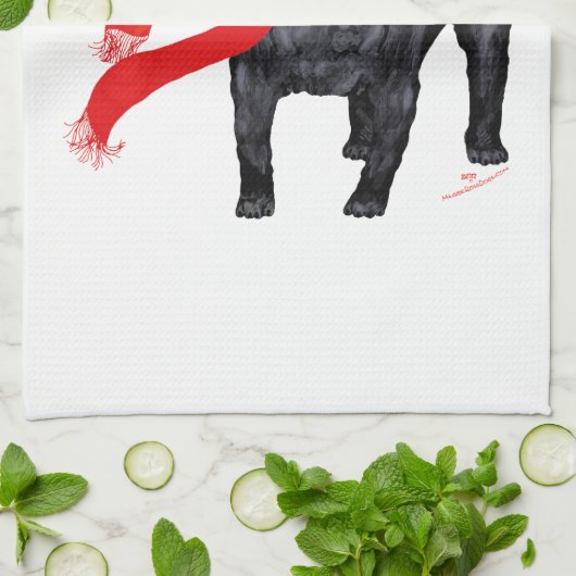 Pugs in Red Scarf Theedoek (Gevouwen)