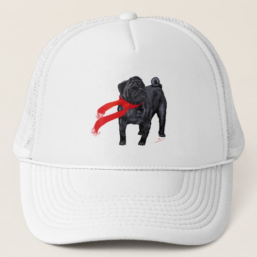 Pugs in Red Scarf Trucker Pet (Voorkant)