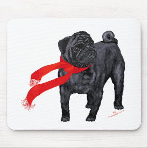 Pugs in Rode Sjaal Muismat
