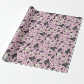 Pugs in roze cadeaupapier (Uitgerold)