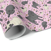 Pugs in roze cadeaupapier (Rol Hoek)