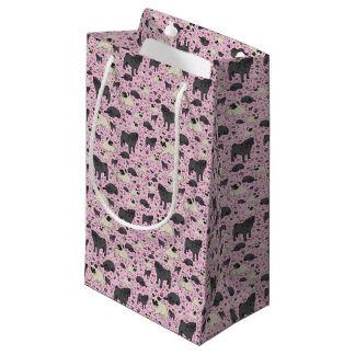 Pugs in roze klein cadeauzakje