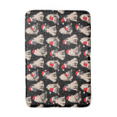 Pugs in Santa Hats Kerstmispatroon Badmat (Voorkant Verticaal)