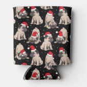 Pugs in Santa Hats Kerstmispatroon Blikjeskoeler (Voorkant)