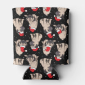 Pugs in Santa Hats Kerstmispatroon Blikjeskoeler (Achterkant)