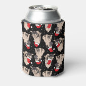 Pugs in Santa Hats Kerstmispatroon Blikjeskoeler (Blikje Achterkant)