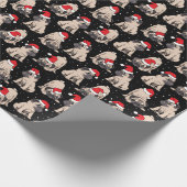 Pugs in Santa Hats Kerstmispatroon Cadeaupapier (Hoek)