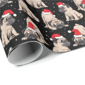 Pugs in Santa Hats Kerstmispatroon Cadeaupapier (Rol Hoek)