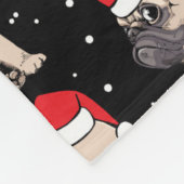 Pugs in Santa Hats Kerstmispatroon Fleece Deken (Hoek)