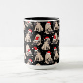Pugs in Santa Hats Kerstmispatroon Mok (Midden)