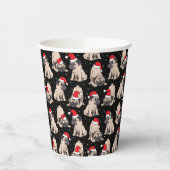 Pugs in Santa Hats Kerstmispatroon Papieren Bekers (Links)