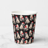 Pugs in Santa Hats Kerstmispatroon Papieren Bekers (Rechts)