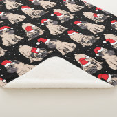 Pugs in Santa Hats Kerstmispatroon Sherpa Deken (3/4)