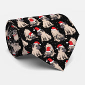 Pugs in Santa Hats Kerstmispatroon Stropdas (Opgerold)