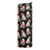 Pugs in Santa Hats Kerstmispatroon Thermosbeker (Gedraaid links)