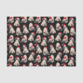 Pugs in Santa Hats Kerstmispatroon Tissuepapier (Voorkant)