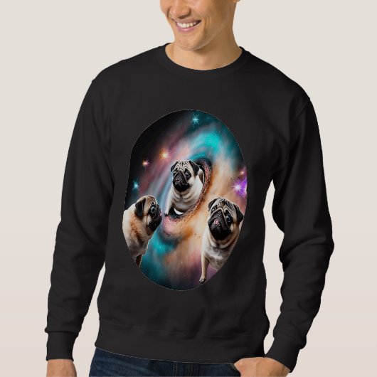Pugs In Space With Donuts Cute Pug Boys Girls Men  Trui (Voorkant)