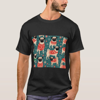 PUGS IN TRUIEN KERST WINTER TRUI WEER T-SHIRT