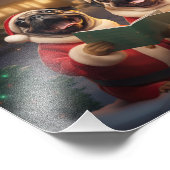 Pugs Kerst Caroling Feestelijke Vakantie Foto Afdruk (Hoek)