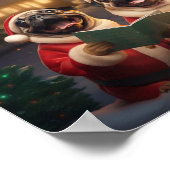 Pugs Kerst Caroling Feestelijke Vakantie Poster (Hoek)