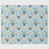 Pugs Kerstmis Cadeaupapier (Vlak)