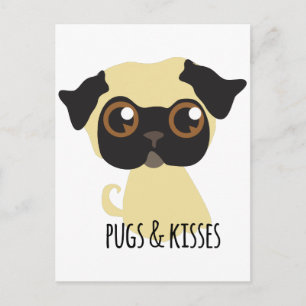 Pugs & Kisses Briefkaart