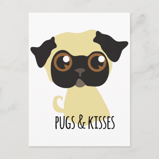 Pugs & Kisses Briefkaart (Voorkant)