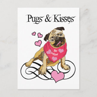 Pugs & Kisses Briefkaart