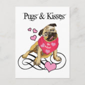 Pugs & Kisses Briefkaart (Voorkant)