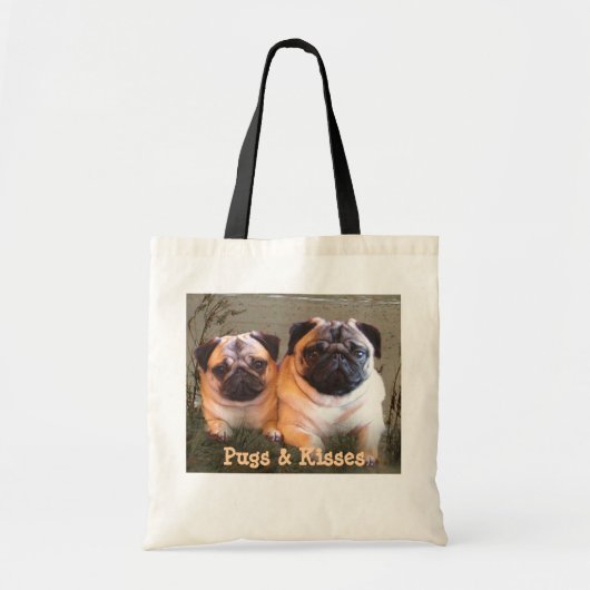 Pugs & Kisses Canvas tas (Voorkant)