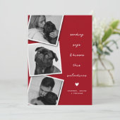Pugs & Kisses Fotocollage Valentijns Feestdagenkaart (Staand voorkant)