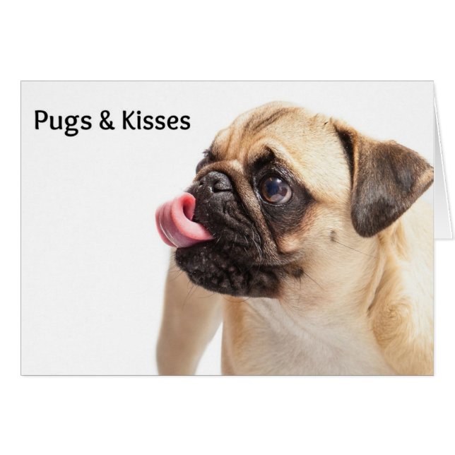 Pugs & Kisses-kaart (Voorkant Horizontaal)