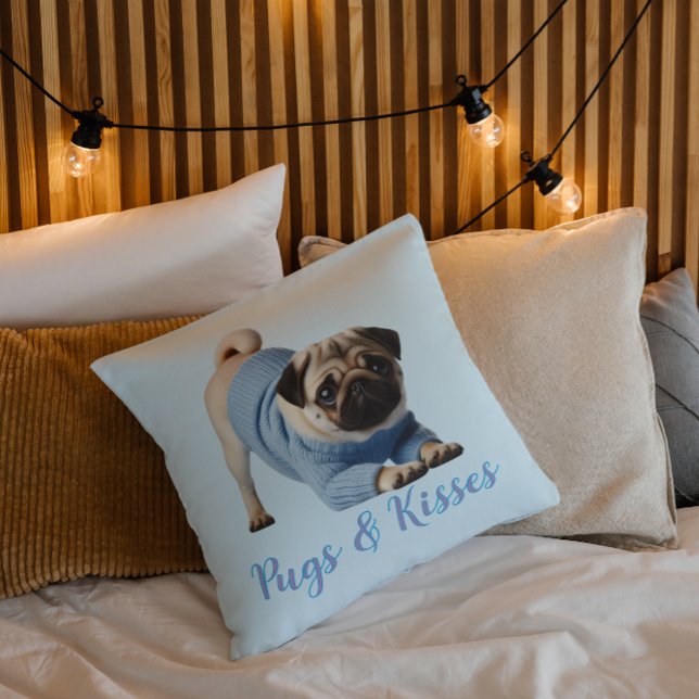 Pugs & Kisses Kussen (Creator heeft geüpload)