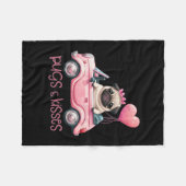 Pugs & Kisses Pug Valentijnsdag Fleece Deken (Voorkant (Horizontaal))