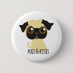 Pugs & Kisses Ronde Button 5,7 Cm