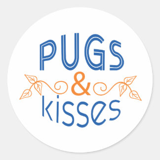 Pugs & Kisses Ronde Stickers