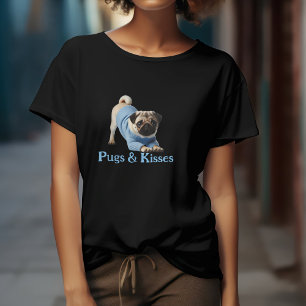 Pugs & Kisses: Schattig Pug-thema ontwerp T-shirt