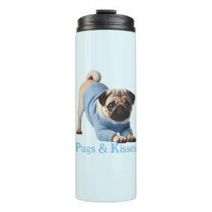 Pugs & Kisses: Schattig Pug-thema ontwerp Thermosbeker