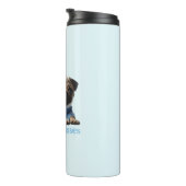 Pugs & Kisses: Schattig Pug-thema ontwerp Thermosbeker (Geroteerd rechts)