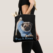 Pugs & Kisses: Schattig Pug-thema ontwerp Tote Bag (Dichtbij)
