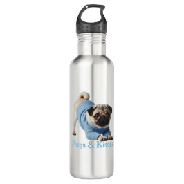 Pugs & Kisses: Schattig Pug-thema ontwerp Waterfles